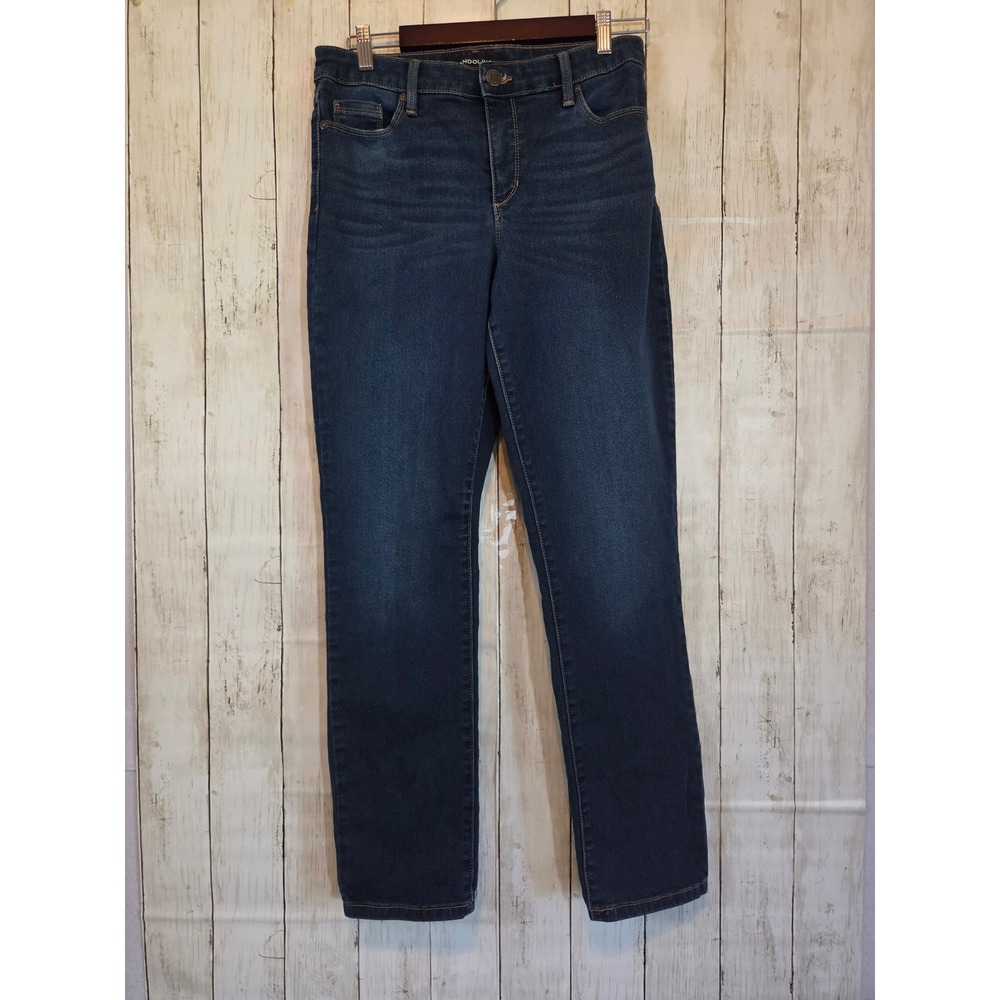 Bandolino Amy Straight Leg Jeans Size 10 Dark Blue Stretch Denim